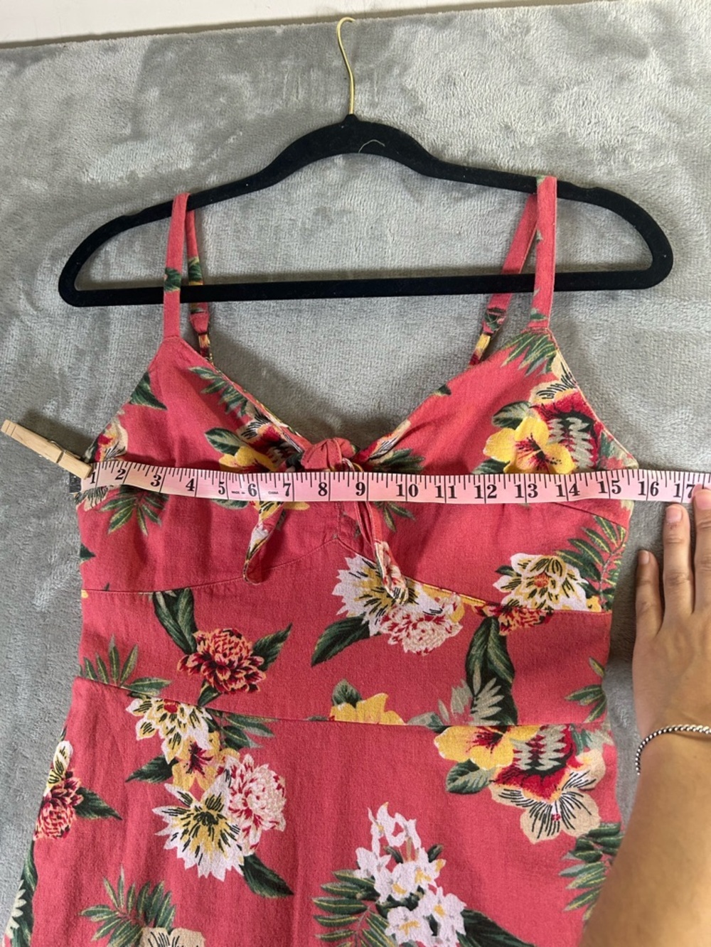 Hollister linen blend Pink Floral Tie-Front Mini Dress - Picture 6 of 12